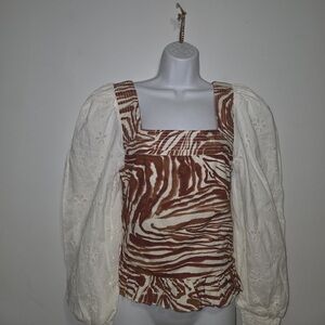 Chic Zebra Print Long Sleeve Dress